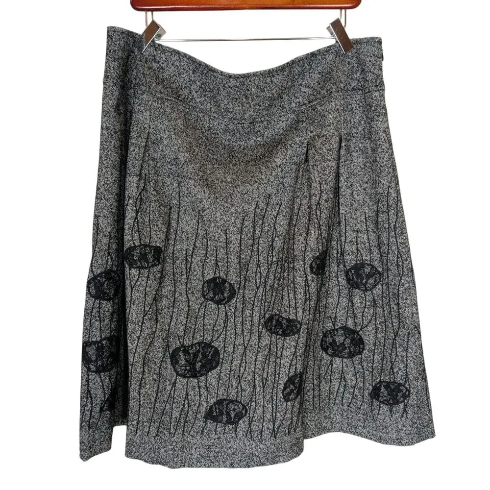 Per Se Women's Gray Black Wool Blend Tweed 2 Piece Skirt Suit Size US 16 UK 18 - Picture 6 of 16